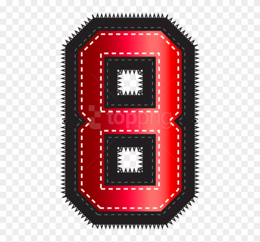 Free Png Download Red Sport Style Number Eight Clipart - Clipart Two Number Transparent Png