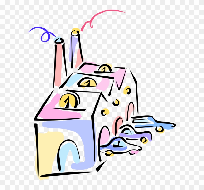 Vector Factory Cartoon Clipart #4721961