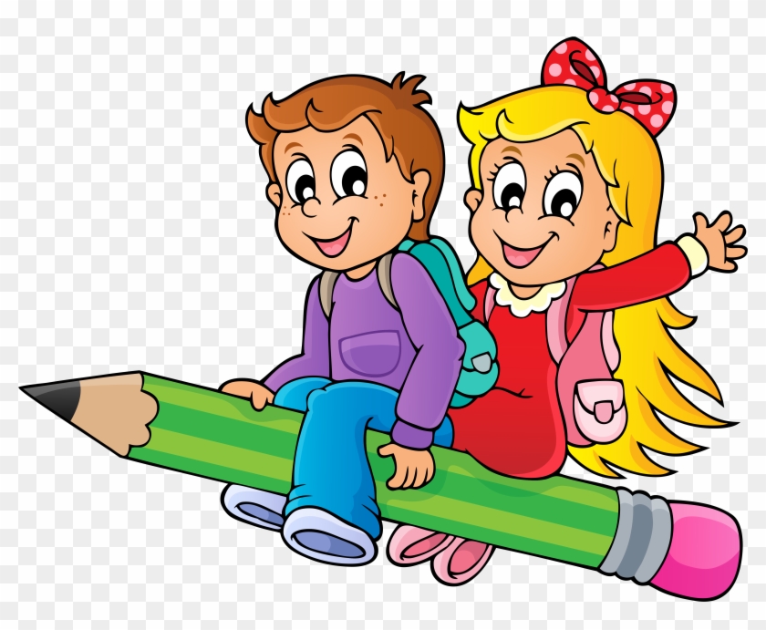 Pencil, Drawing, Royaltyfree, Art, Happiness Png Image - School Child Drawing Clipart