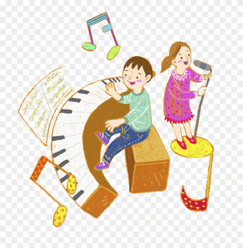 Drawing Bath Kids - Kid Drawing Music Clipart