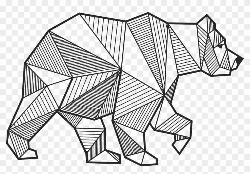 Bear, Polar Bear, Geometry, Triangle, Line Art Png - Geometric Polar Bear Drawing Clipart #4722296