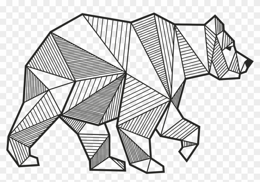 Bear, Polar Bear, Geometry, Triangle, Line Art Png - Geometric Polar Bear Drawing Clipart