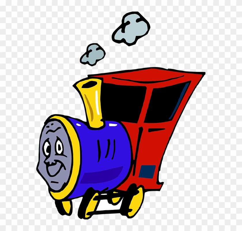 Train Kids Engine Cartoon Drawing Transparent - Happy Train Clipart - Png Download #4722360