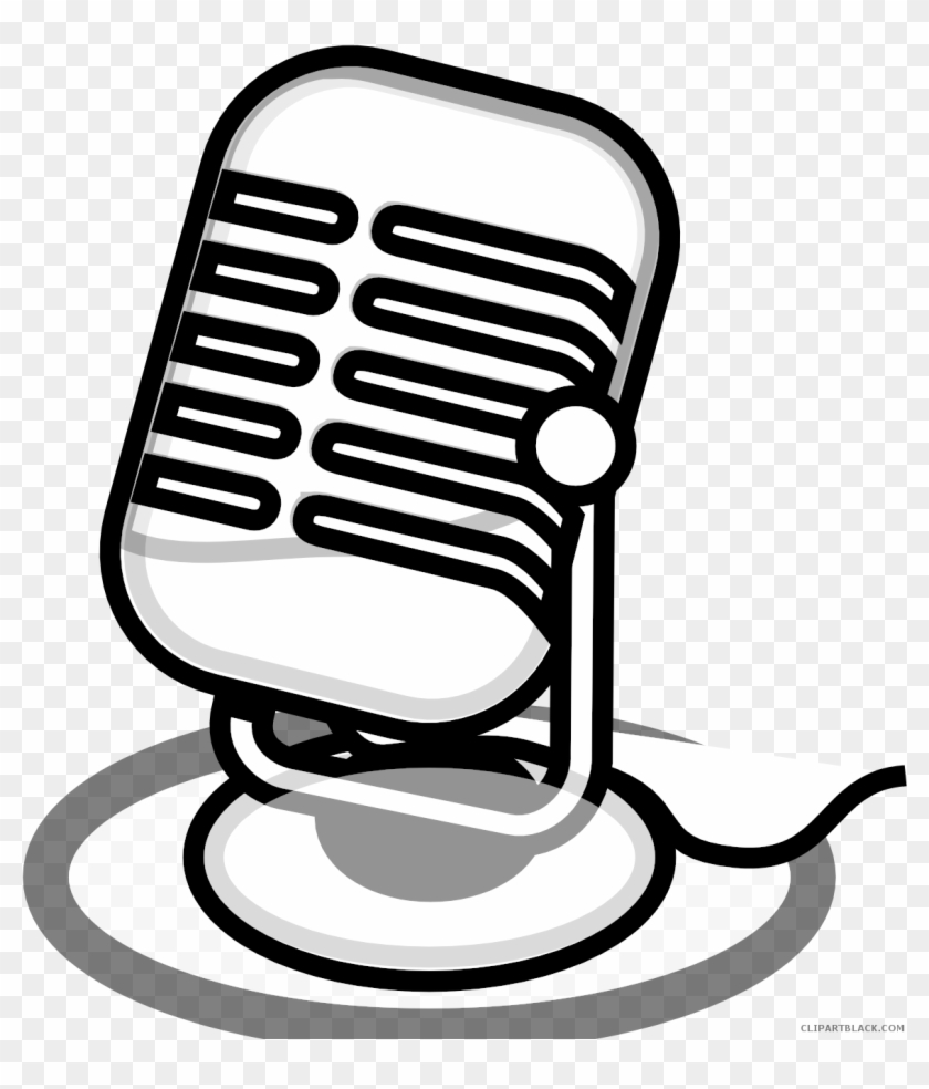 Graphic Transparent Stock Microphone Clipartblack Com - Mic Clipart Black And White - Png Download