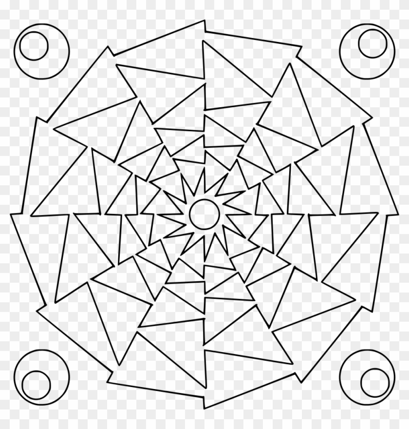 Mandala Arrow Drawing - Mandala Coloring Pages Clipart #4722487