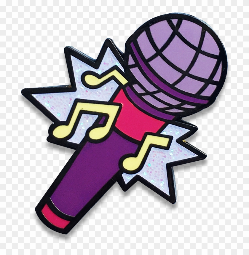 Pop Star Microphone Mini Pin Clipart