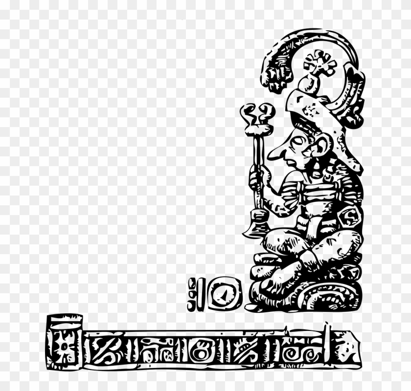 Mayan Statue Relief Maya Mexico Sculpture - Mayan Vector Clipart