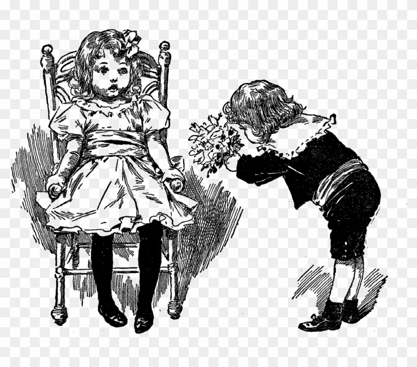 Girl Drawing Png - Vintage Girl Drawing Clipart