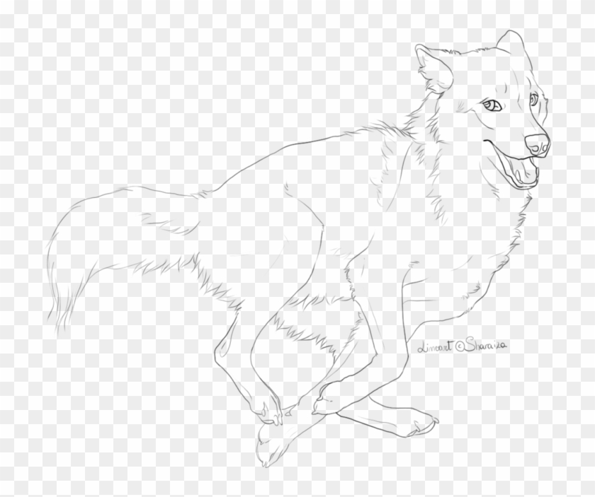 Outline Drawing Home Dragon - Wolf Drawing Running Png Clipart #4723072