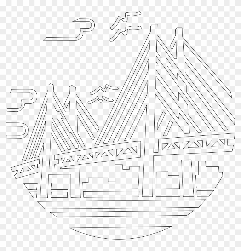 Bridge Clipart Outline - Line Art - Png Download #4723291
