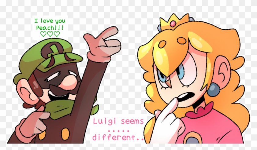 Ughhhh More Stuff Bc I Love This Ship - Luigi X Peach Fanart Clipart