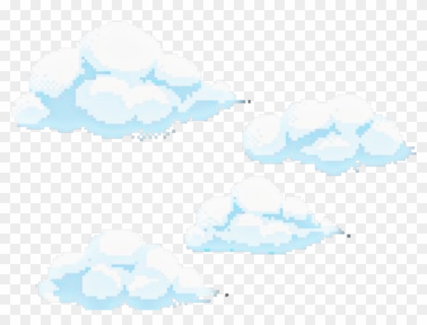 Blue Nuvens Pixel Kawaii - Cloud Pixel Art Png Clipart #4723389