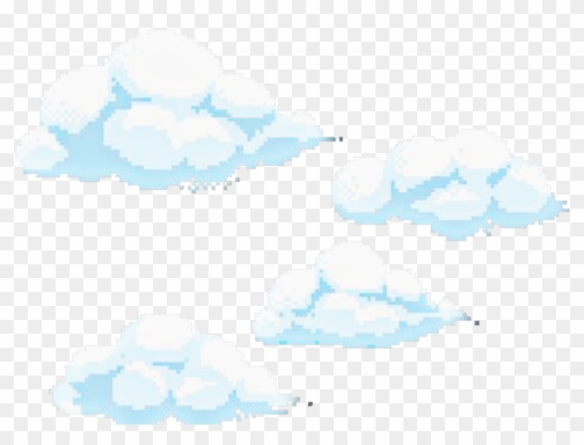 Blue Nuvens Pixel Kawaii - Cloud Pixel Art Png Clipart