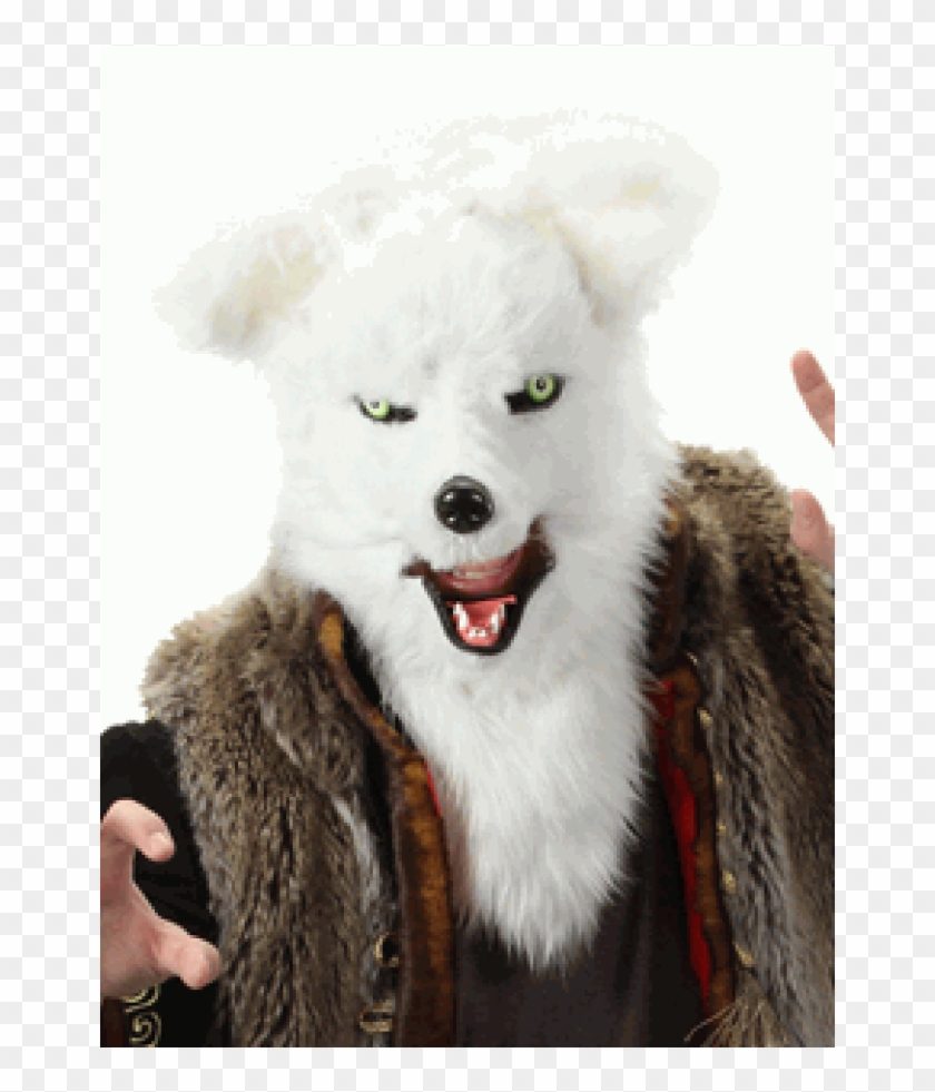 Furry White Fox Mouth Mover Mask At Scifi Collector, - Dog Mouth Mover Mask Clipart #4723716