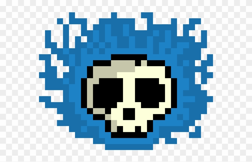 Blue Skull - Blue Skull Pixel Art Clipart #4724503