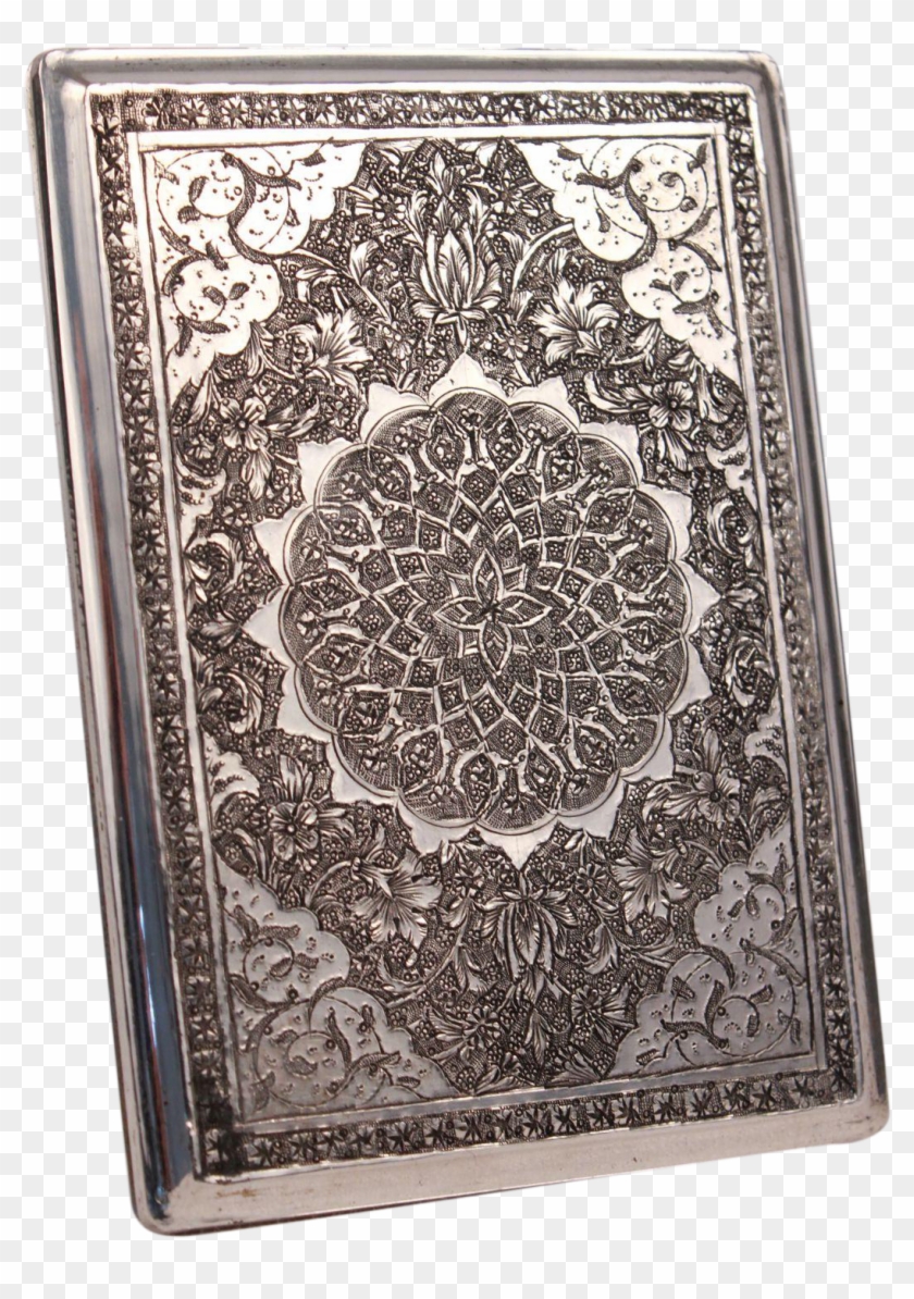 Antique Asian Mandala Sterling Silver Hand Engraved - Motif Clipart #4724825