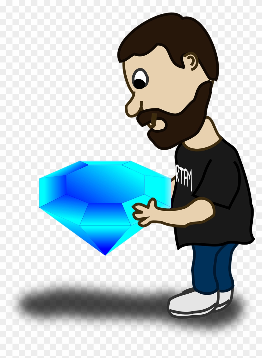 Man Diamond Jewel Rock Male Png Image - Guy Mowing Lawn Cartoon Clipart