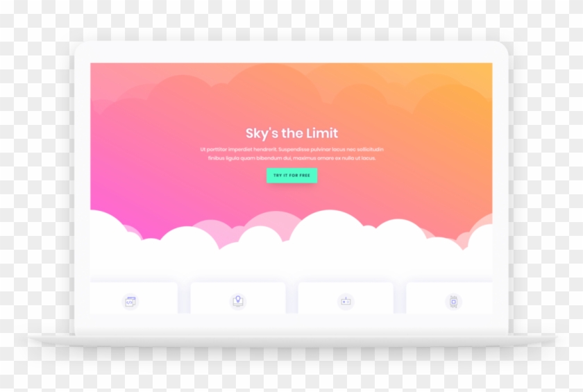 Laptop Clouds - Graphic Design Clipart