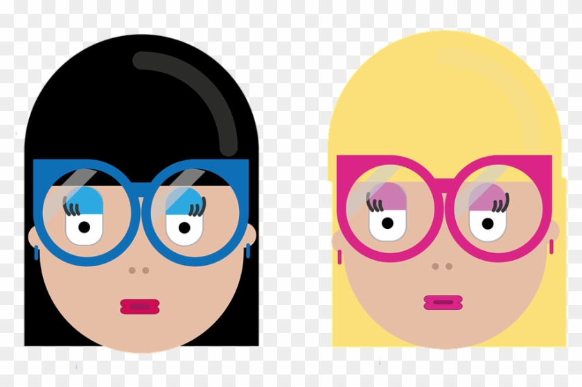 Face Woman Girl Glasses Icon Flat Lips Human - Cartoon Clipart #4727004