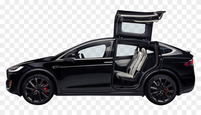 Tesla In Black From The Side - 2018 Tesla Model X 75d Interior Clipart #4727174