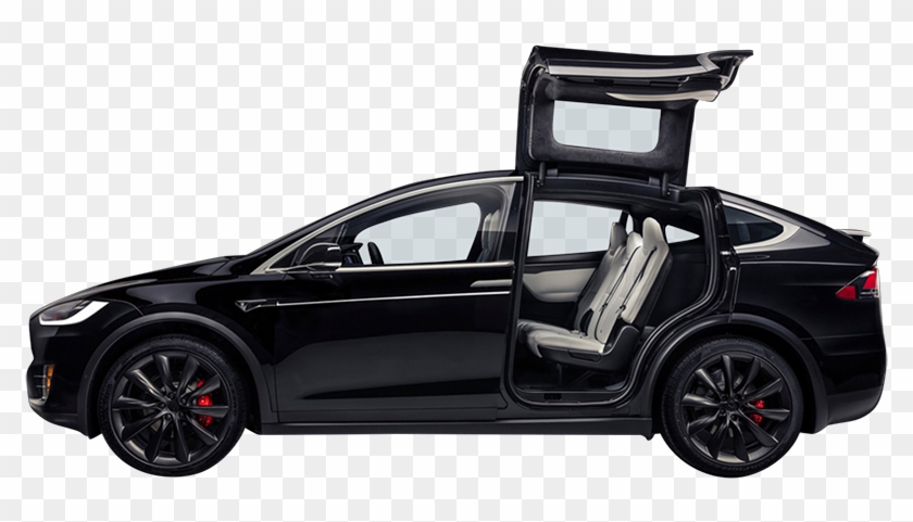 Tesla In Black From The Side - 2018 Tesla Model X 75d Interior Clipart