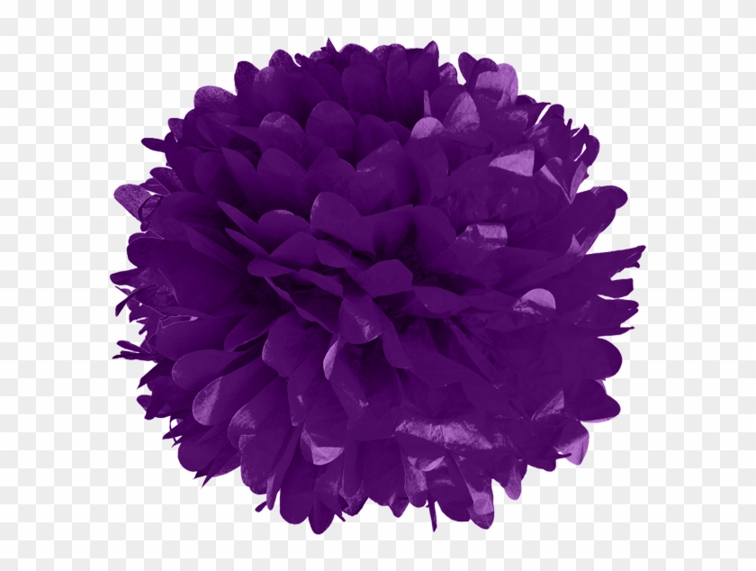 Purple Tissue Pom Poms - Purple Flower Pom Pom Png Clipart #4727954