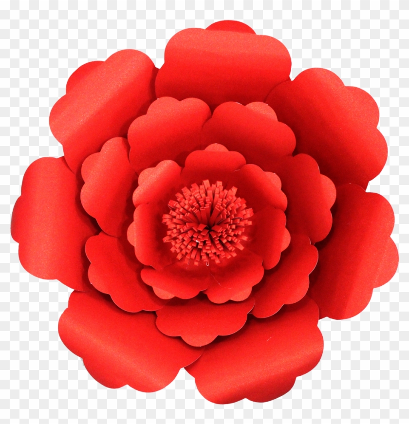 Paper Flower Red Three Stack - Common Zinnia Clipart #4728026