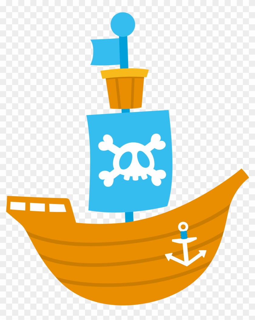 Pirate Quilt, Pirate Clip Art, Paper Piecing, School - Clipart Cute Pirate Ship - Png Download