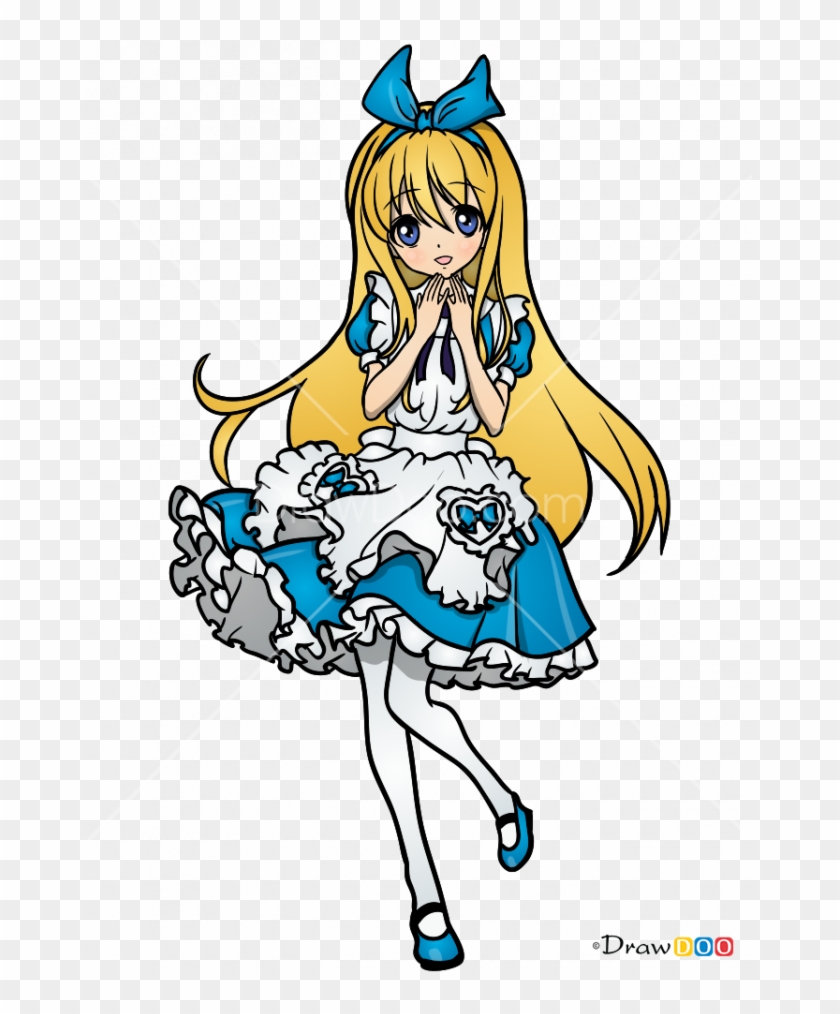 Drawing Movie Alice In Wonderland - Alice In Wonderland Alice Drawing Anime Clipart
