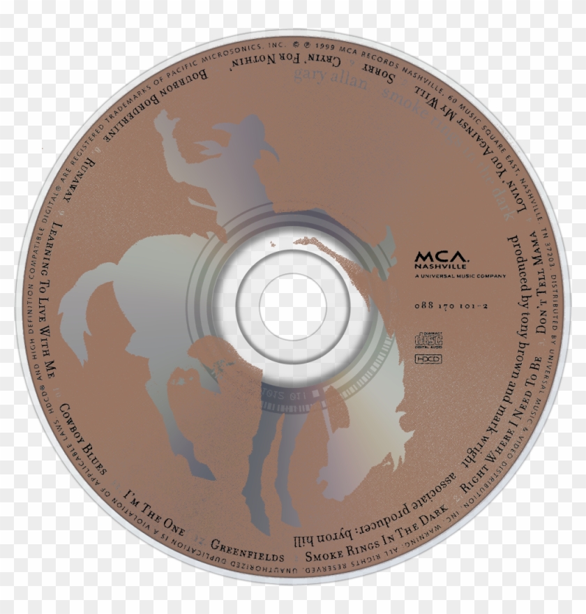 Gary Allan Smoke Rings In The Dark Cd Disc Image - Gary Allan Living Hard Cd Clipart
