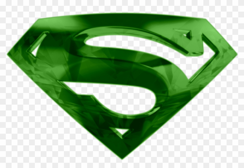 Green Kryptonite Shield Kc Krypotonite - Silver Superman Logo Png Clipart