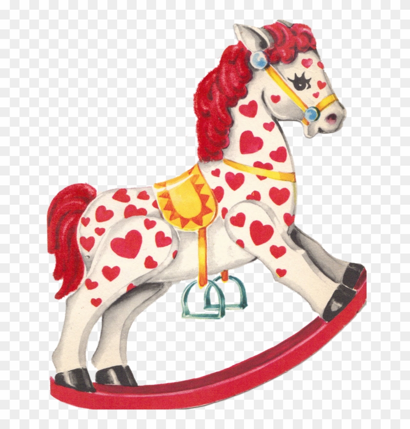 Vintage Valentine Rocking Horse My Sweet - Toy Rocking Horse Clipart - Png Download #4730148