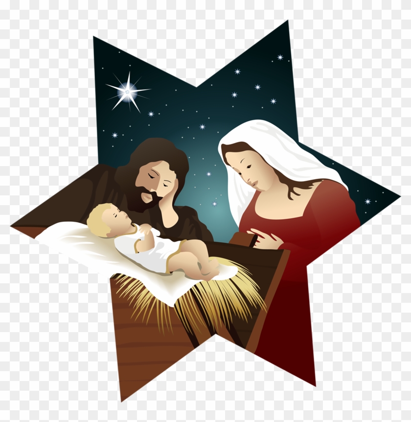 Christmas Nativity Star Clip Art - Clipart Nativity Scene - Png Download