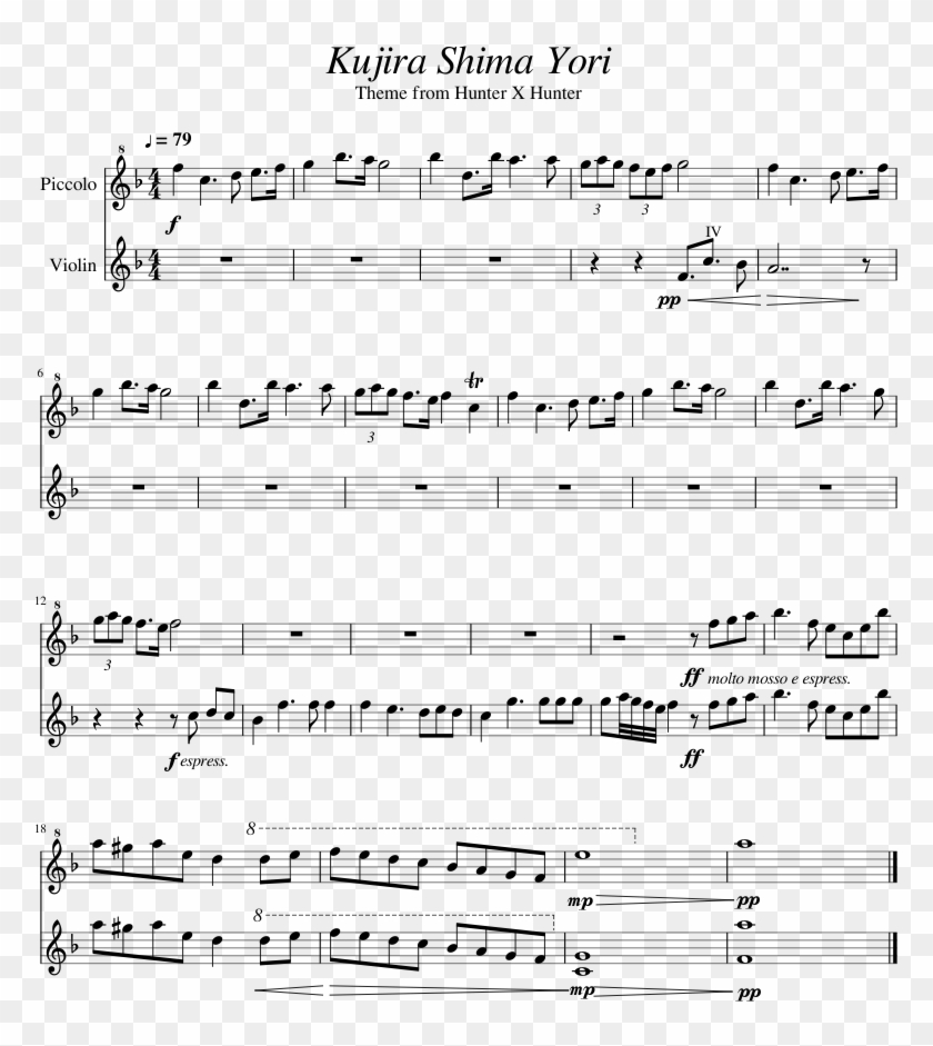 Kujira Shima Yori Sheet Music 1 Of 1 Pages - Sheet Music Clipart #4730473