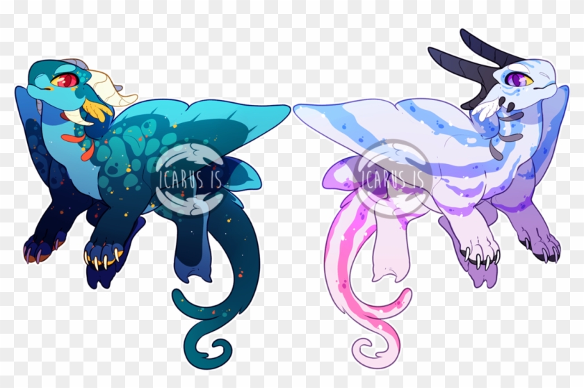 A Pair Of Manta Ray Based Dragon Babies Thesell,,probably - Manta Ray Dragon Clipart