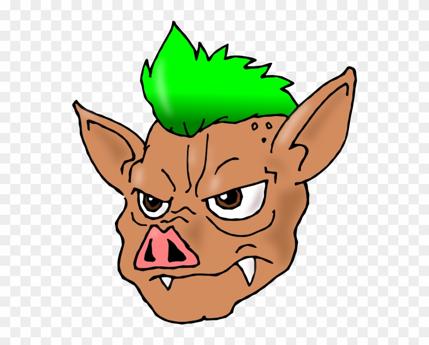 Pig Png - Pig With Hair Cartoon Clipart