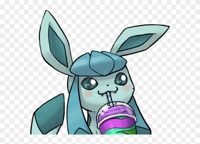 I Am Reverend Posted - Glaceon Drinking A Slushie Clipart #4733468
