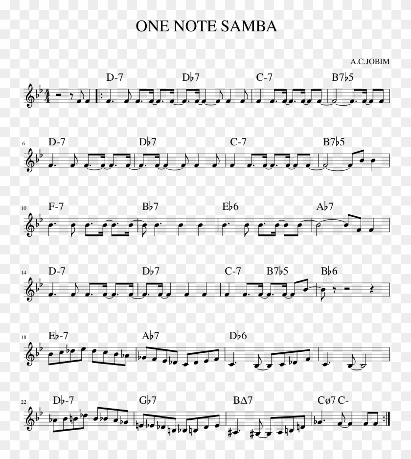 One Note Samba Sheet Music Composed By A - Fiesta Pagana Partitura Violin Clipart
