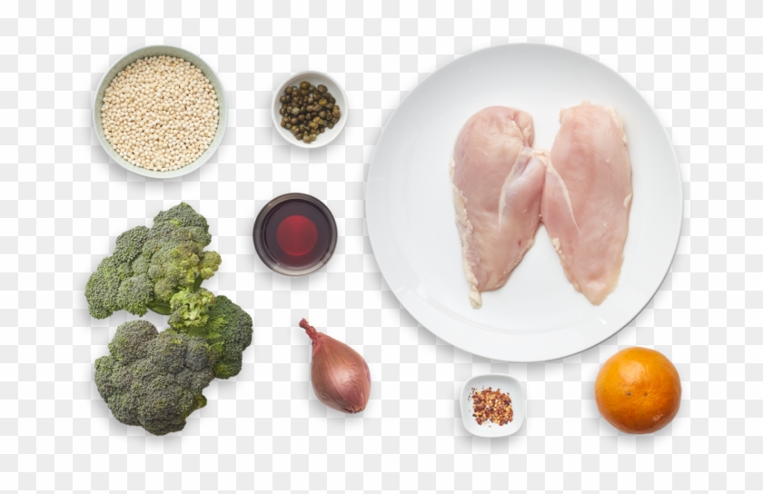 Seared Chicken & Pearl Couscous With Crispy Capers - Broccoli Clipart #4734543