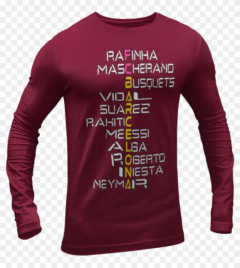 Rafinha Mascherano Busquets Vidal Suare2 Rahitic Meessi - Long-sleeved T-shirt Clipart #4739438