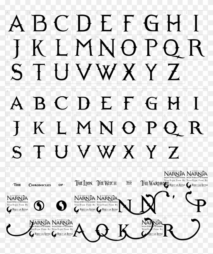 Font Characters - Narnia Font Clipart
