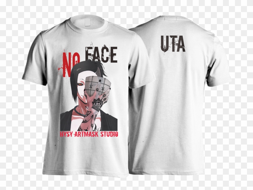 Kaos Uta / Anime Tokyo Ghoul / Mask Creator / Putih - Active Shirt Clipart