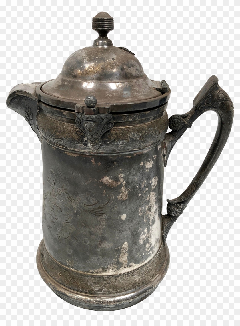 1920s Art Nouveau Silverplate Ice Water Pitcher - Teapot Clipart