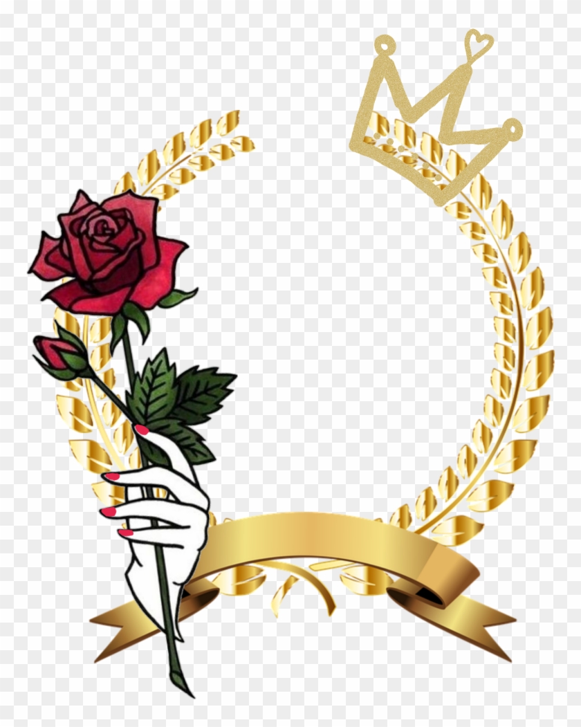 #crown #awards #rose - Golden Laurel Wreath Png Clipart