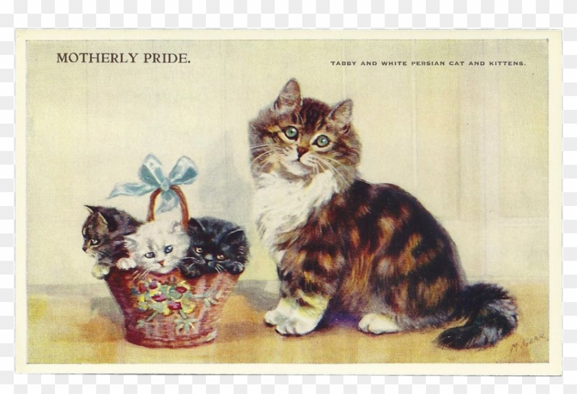 Kitten Clipart Mama Cat - Kitten - Png Download