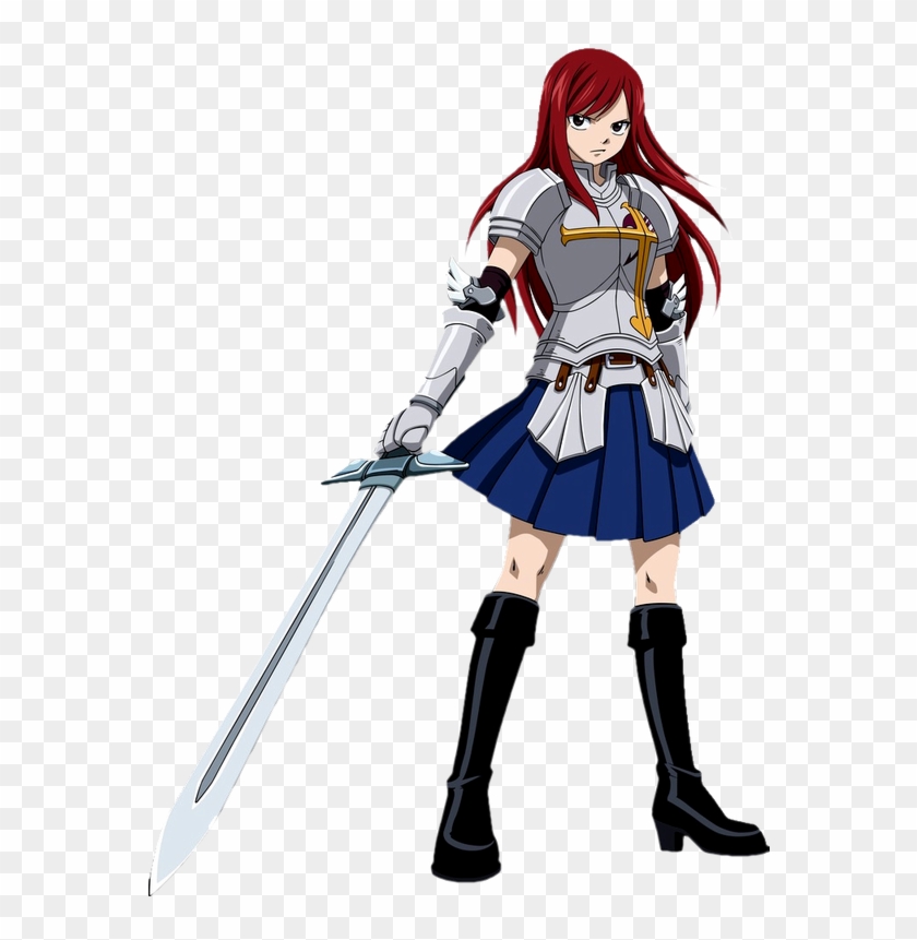 Erza Is A Young Woman With Long, Scarlet Hair And Brown - Erza Fairy Tail Clipart