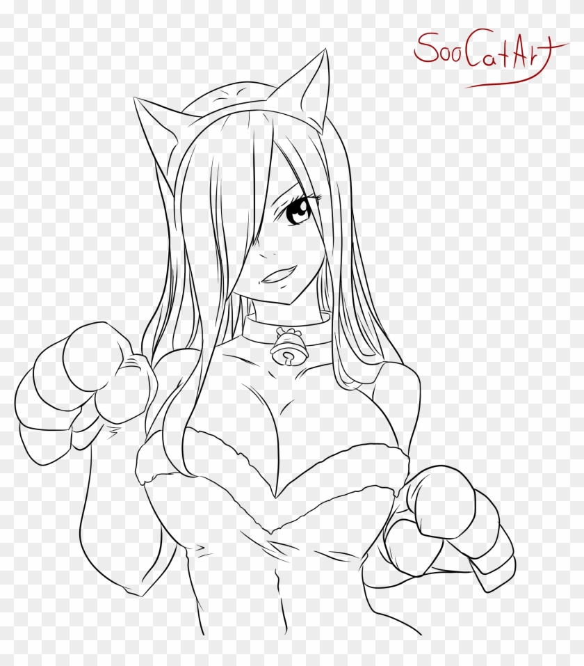 Banner Library Stock Fairy Tail Erza By Soocatart On - Fairy Tail Erza Lineart Clipart