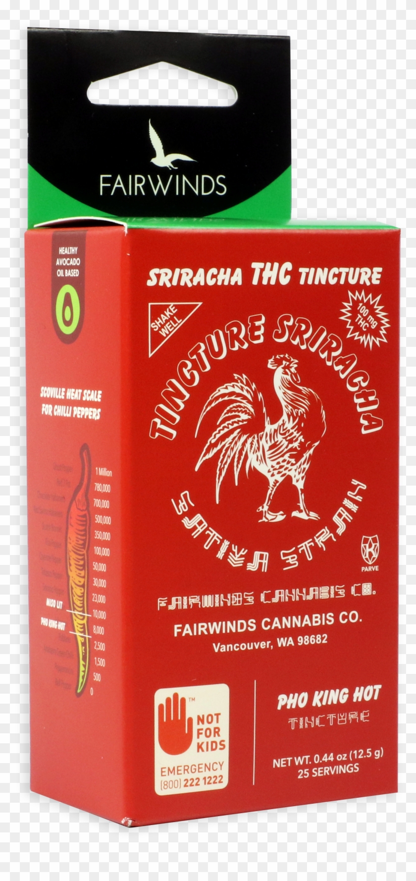 Sriracha Thc Tincture 100mg By Fairwinds - Packaging And Labeling Clipart #4742760