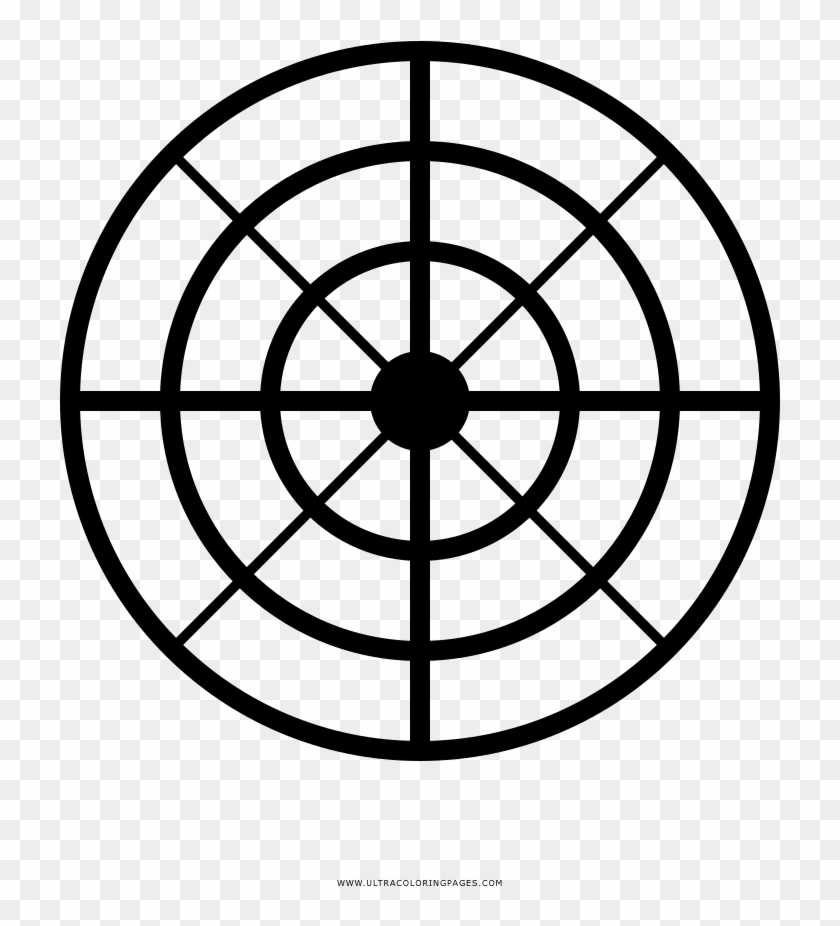 Crosshair Coloring Page - Target Icon Clipart #4743280