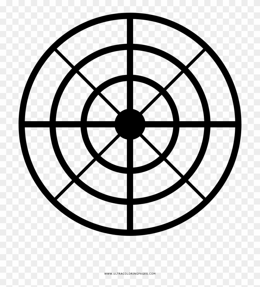 Crosshair Coloring Page - Target Icon Clipart